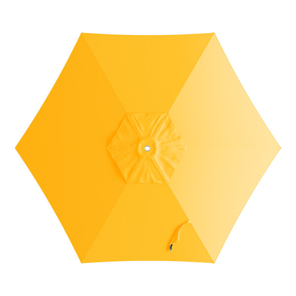 A round sunflower yellow umbrella canopy designed for 6-foot aluminum push lift umbrellas.