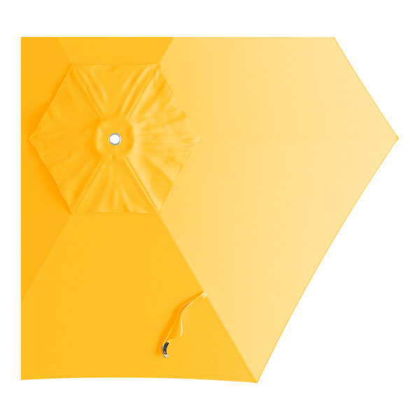 A bright yellow round umbrella canopy designed for aluminum push lift umbrellas.