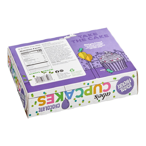 A box of Abe's vegan chocolate mini cupcakes.