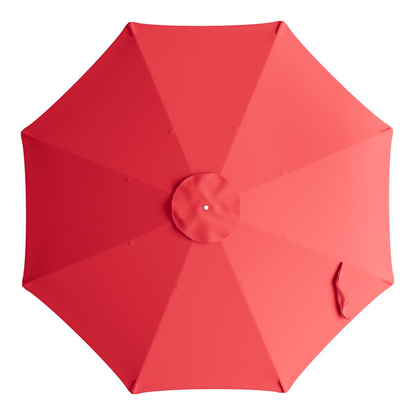 A round poppy red umbrella canopy designed for steel push lift umbrellas.
