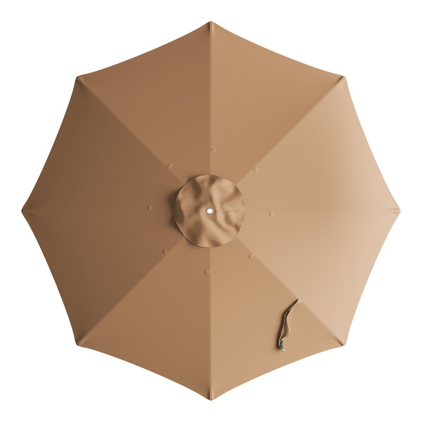 A round clay brown umbrella canopy designed for bamboo pulley lift umbrellas.