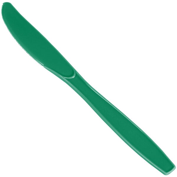 A green heavy weight plastic knife.