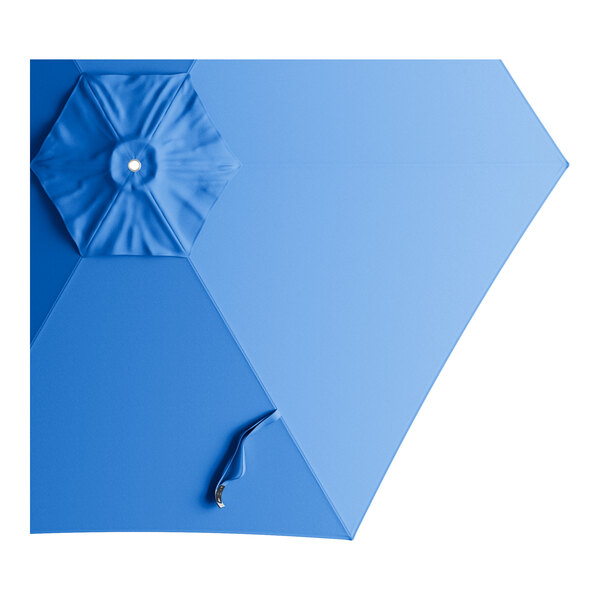 A blue round umbrella canopy designed for aluminum push lift umbrellas.