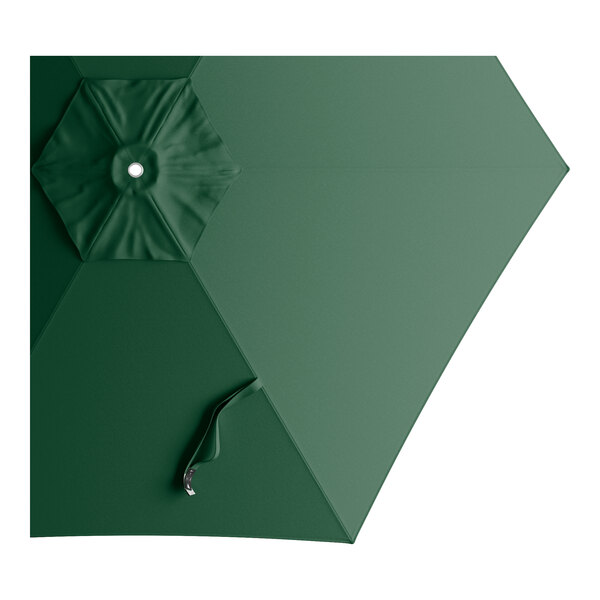 A round forest green umbrella canopy designed for aluminum push lift umbrellas.