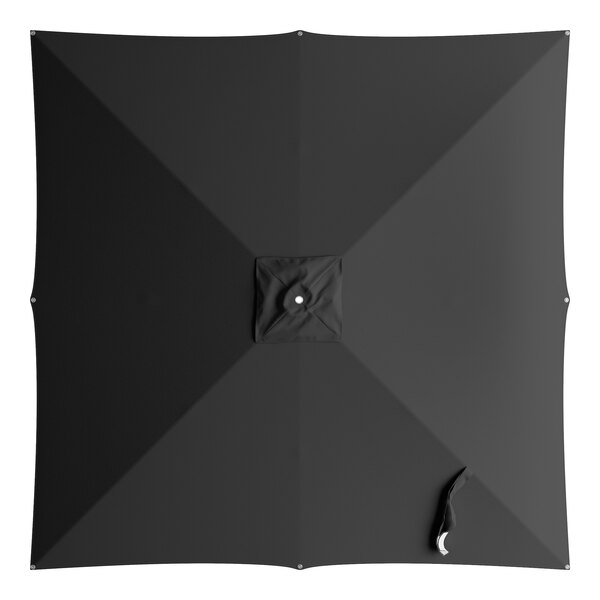 A square raven black umbrella canopy designed for 9-foot aluminum pulley lift umbrellas.