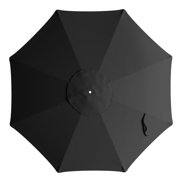A round coal black umbrella canopy designed for 6-foot steel push lift umbrellas.