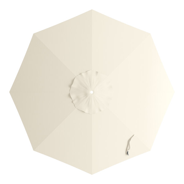 A round shell beige umbrella canopy designed for 9-foot aluminum crank lift auto tilt umbrellas.