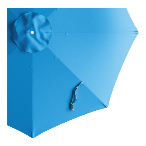 A round pacific blue umbrella canopy designed for bamboo pulley lift umbrellas.