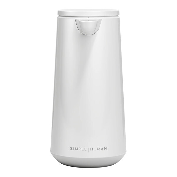 simplehuman ST1095 10 oz. White Stainless Steel Foam Sensor Pump with Refillable Cartridge and Sample Pouch