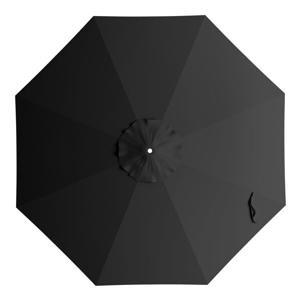 A round coal black umbrella canopy designed for 11-foot steel push lift umbrellas.