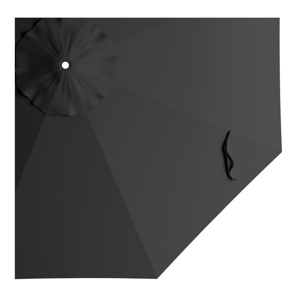 A round coal black umbrella canopy designed for 11-foot steel push lift umbrellas.