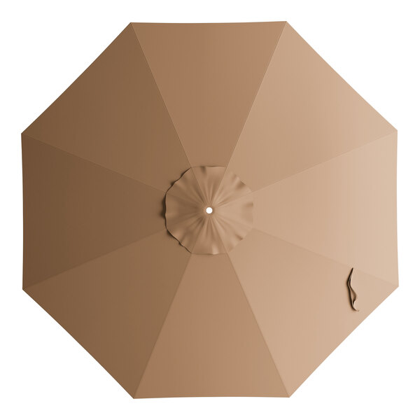 An 11-foot round clay brown umbrella canopy designed for steel push lift umbrellas.