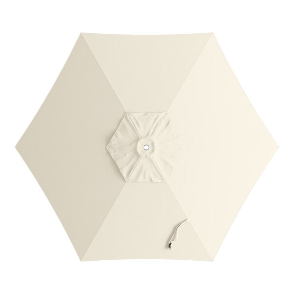 A round shell beige umbrella canopy designed for 6-foot aluminum push lift umbrellas.