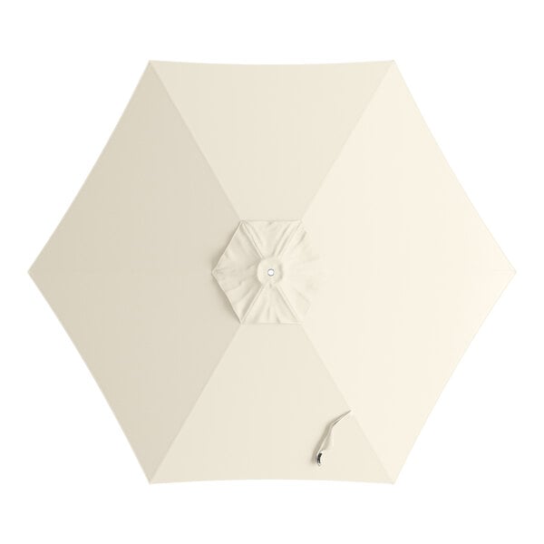 A round shell beige umbrella canopy designed for 9-foot aluminum push lift umbrellas.