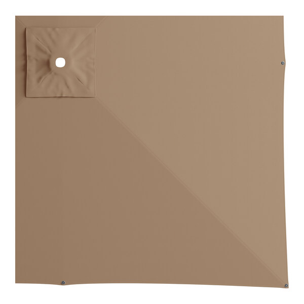 A square tundra tan umbrella canopy designed for cantilever umbrellas.