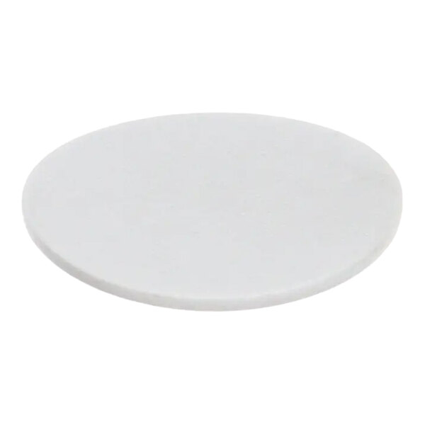 A round, flat white bearing disc.
