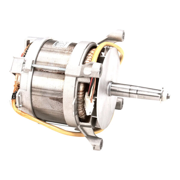 A three-phase electric motor with a metal housing and attached wiring.