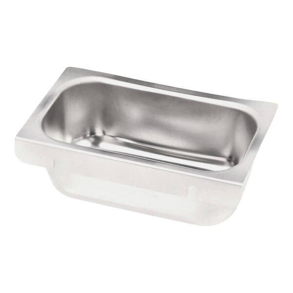 A rectangular stainless steel grease cup collector.