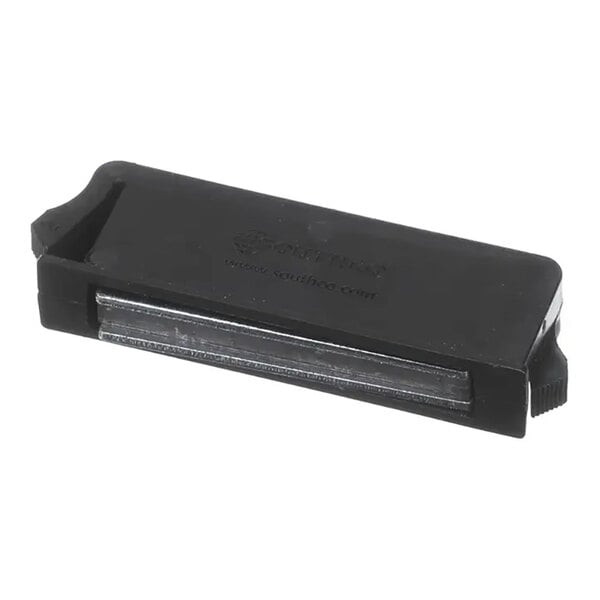 A black magnetic door catch for securing doors.