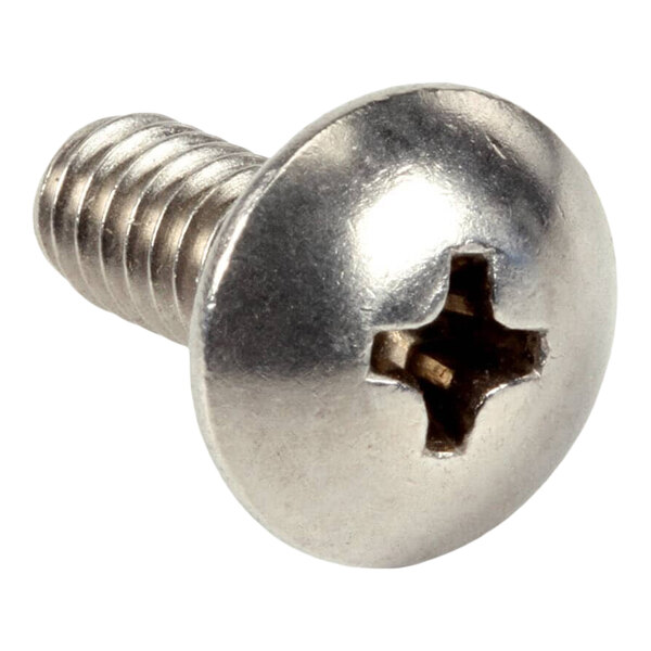 A metal Phillips truss head screw with a 10-24 thread size and 1/2 inch length.