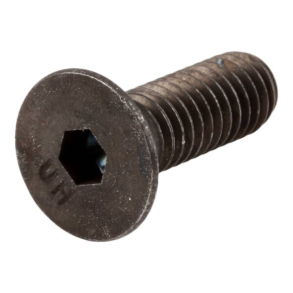 A flat head screw with a hex socket drive and threaded body.