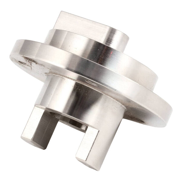 A metal drive coupling component for a BKI VG machine.