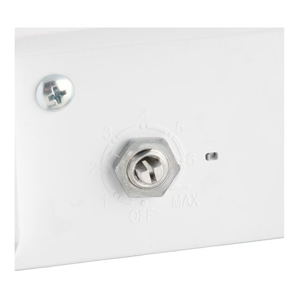 A close-up of a control dial on an Avantco Refrigeration ICF-4 ice cream storage freezer.