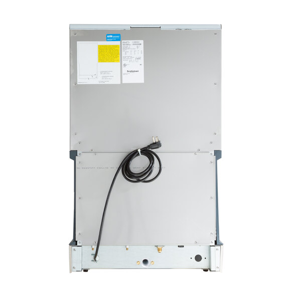 A commercial countertop nugget ice machine and water dispenser with a 25 lb. bin capacity, shown from the back with a visible power cord.