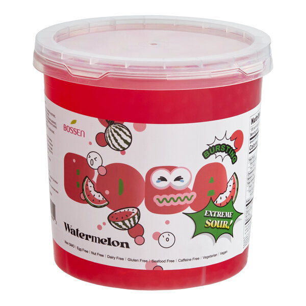 Bossen Sour Watermelon Bursting Boba 7.04 lb. - 4/Case