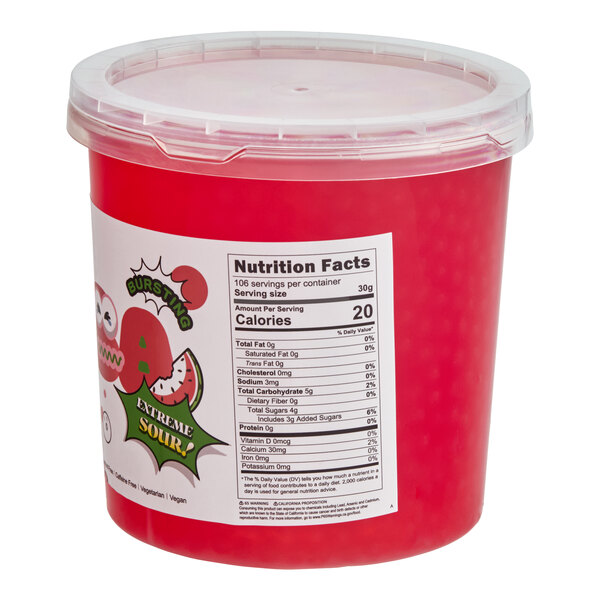 Bossen Sour Watermelon Bursting Boba 7.04 lb. - 4/Case