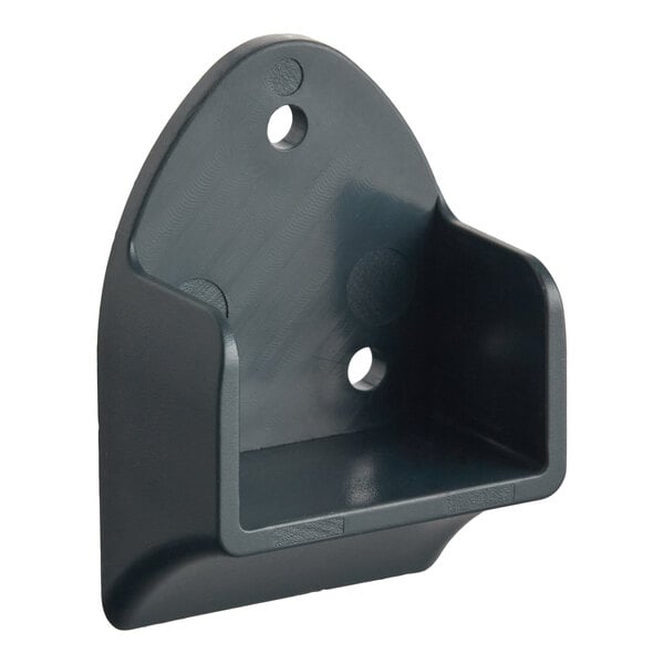 A black plastic hanging rail bracket designed for wall mounting.