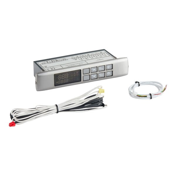 A digital temperature controller with display and buttons, accompanied by wiring harnesses, designed for the Estella MCC220.