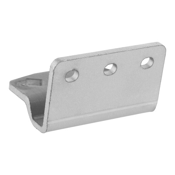 A metal bottom door hinge with three mounting holes, designed for use with the Estella MCC220 model.