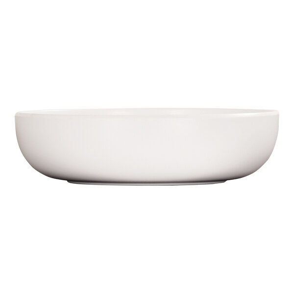 A white round melamine coupe bowl.