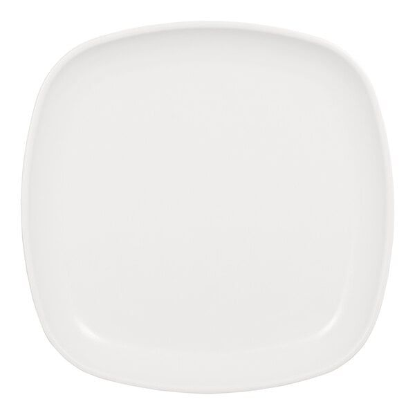 A white square melamine plate.