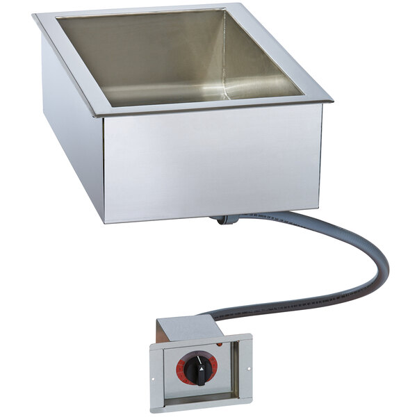 a stainless steel sink with a square top