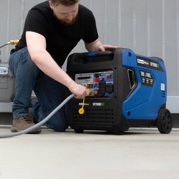 DuroMax 320 CC Tri Fuel Digital Inverter Portable Generator with CO Alert XP7000iHT - 7,000/5,500W, 120/240V