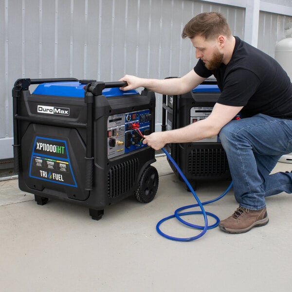 DuroMax 459 CC Tri Fuel Digital Inverter Portable Generator with CO Alert XP11000iHT - 9,000/11,000W, 120/240V