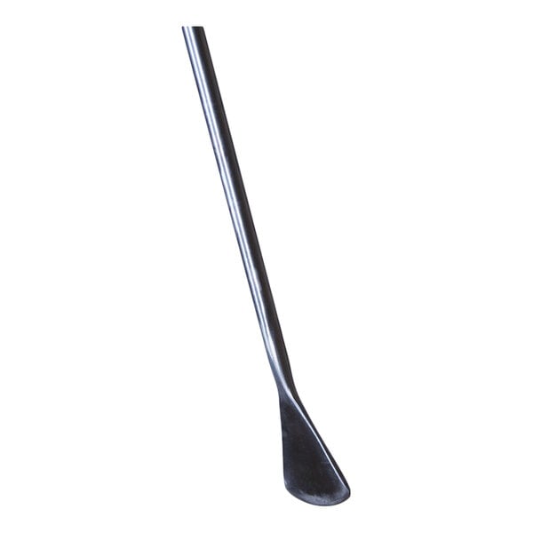 A stainless steel bread removal skewer with a flat, angled end.