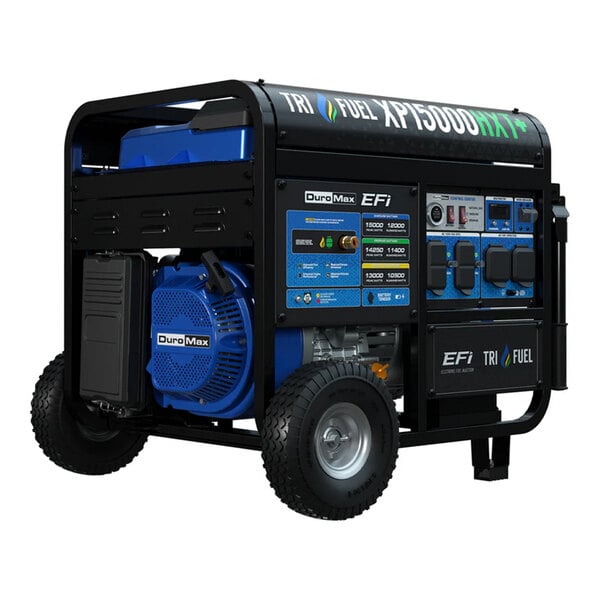 DuroMax 500 CC Tri Fuel EFI Portable Generator with CO Alert XP15000HXT+ - 15,000/12,000W, 120/240V