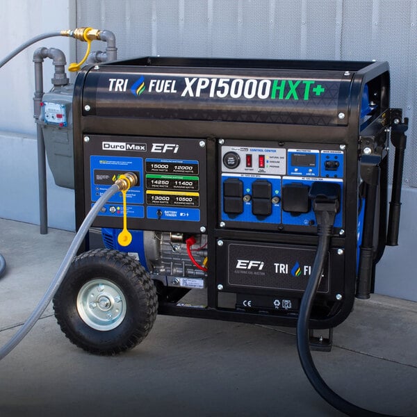 DuroMax 500 CC Tri Fuel EFI Portable Generator with CO Alert XP15000HXT+ - 15,000/12,000W, 120/240V