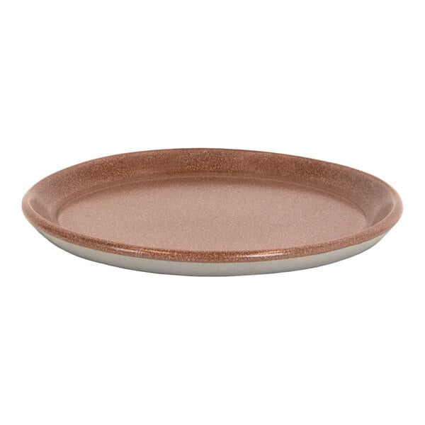 Front of the House Mezze® 6" Cinnamon Two-Tone Round Porcelain Plate - 12/Case