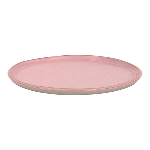 Front of the House Mezze® 11" Guava Two-Tone Round Porcelain Plate - 4/Case