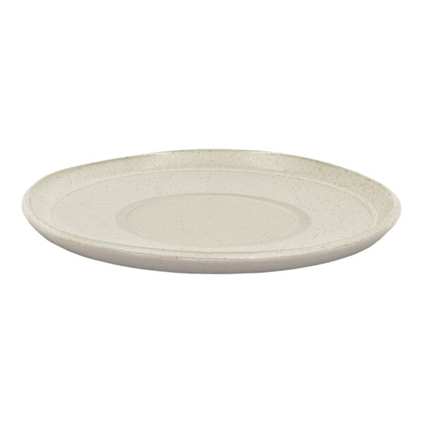 Front of the House Mezze® 4 1/2" Sesame Two-Tone Round Porcelain Saucer - 12/Case