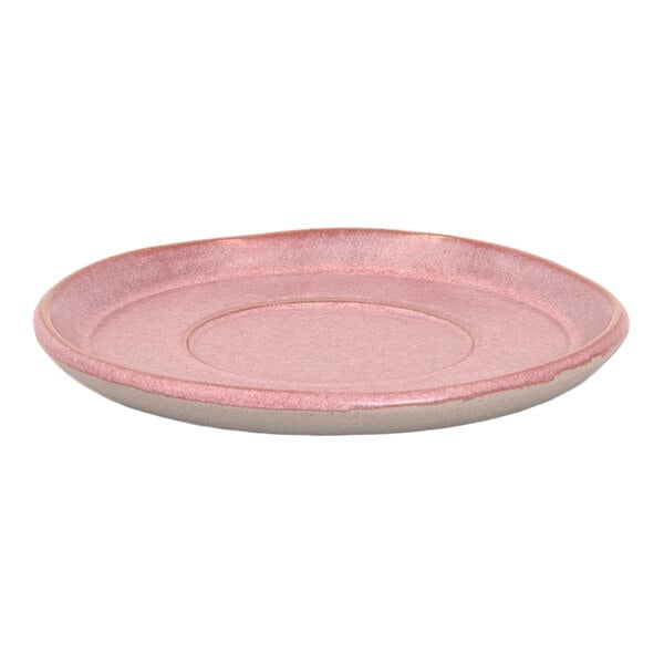 Front of the House Mezze® 4 1/2" Guava Two-Tone Round Porcelain Saucer - 12/Case