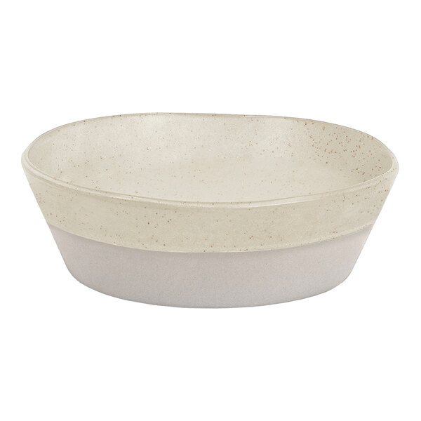 Front of the House Mezze® 26 oz. Sesame Two-Tone Round Porcelain Bowl - 6/Case