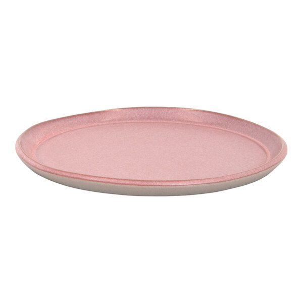 Front of the House Mezze® 7 1/2" Guava Two-Tone Round Porcelain Plate - 12/Case