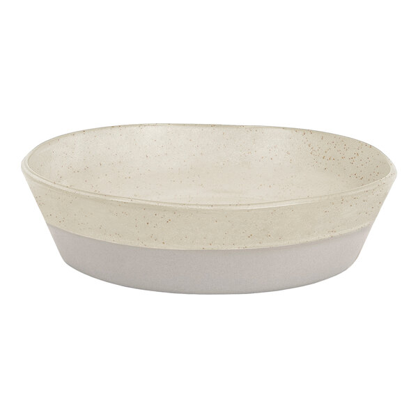 Front of the House Mezze® 48 oz. Sesame Two-Tone Round Porcelain Bowl - 4/Case
