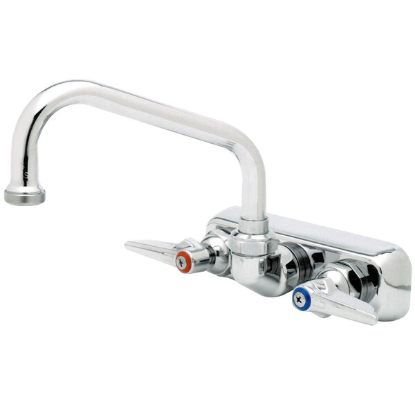 Lever Handles T/&S Brass B-1115-XS Work Board Faucet 4 Centers 2 Shank Wall Mount 6 Swing Nozzle