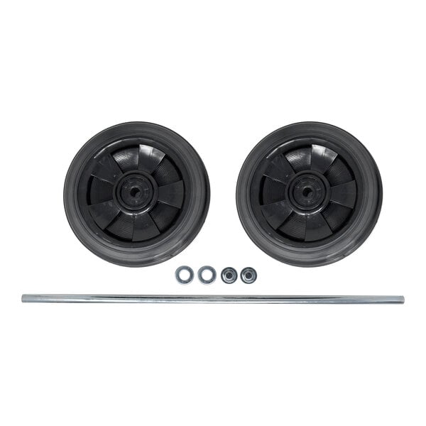 Rubbermaid® FG9T73M9BLA 8" Rubber Wheel and Axle Set for Select Rubbermaid® Carts